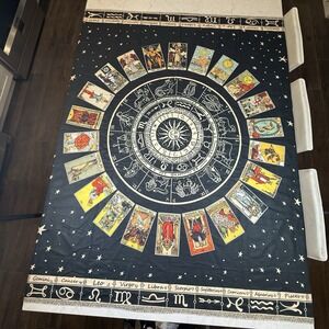 Mandala Tarot Card Wheel Tapestry Zodiac Astrology Chart Sun And Moon Home Decor